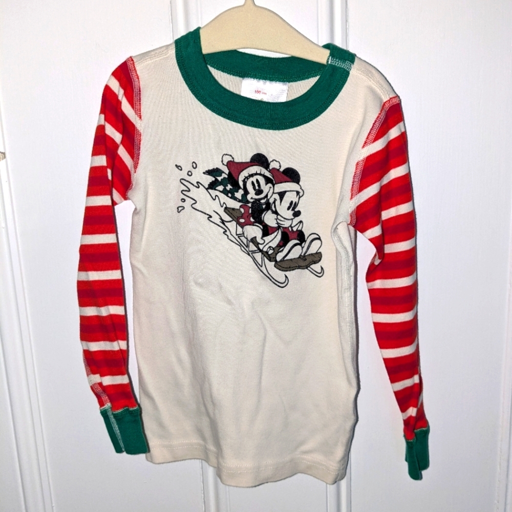 Hanna Andersson Disney Minnie & Mickey Top holiday Sz 4